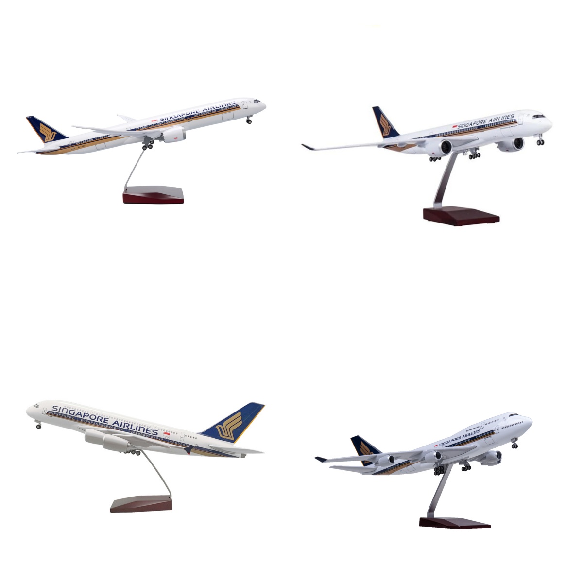 Model Kit Singapore - 47cm vliegtuigmodel Singapore Airways B737/787/380/350 schaalmodel