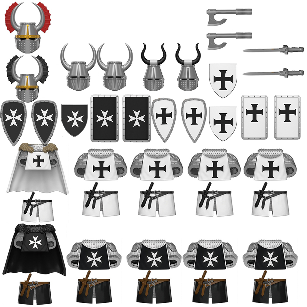 Model Kit Knight - MOC Middeleeuwse Militaire Oorlog Ridder Leger